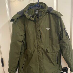 Wantdo Winter Fleece Lined Coat Ski Olive Green